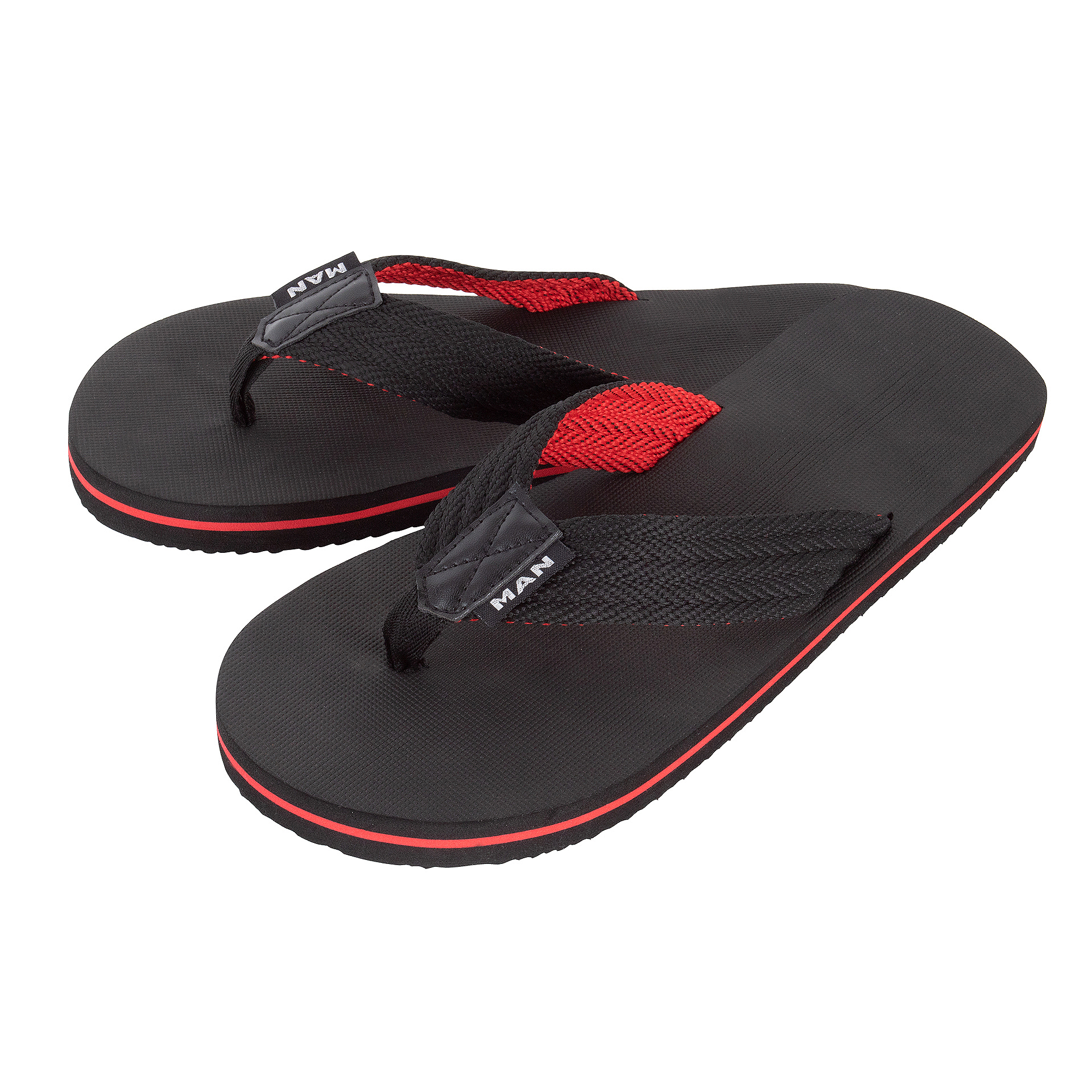 Bathing shoes flip flops black-red