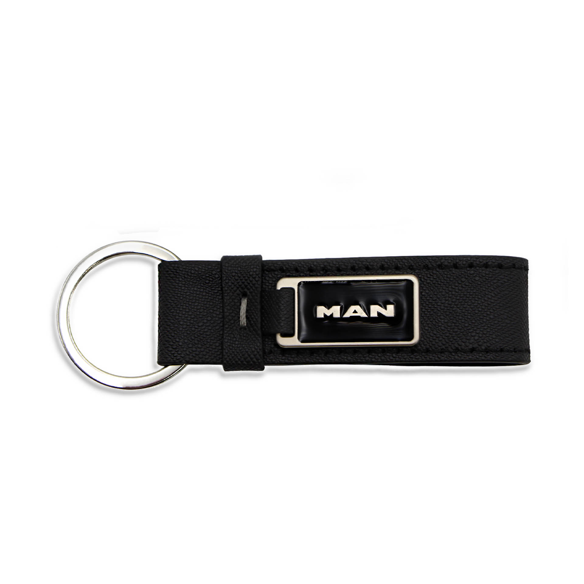 Key chain with metal emblem